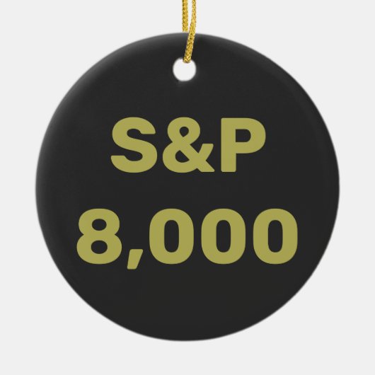 S&P 8000レベル 株式市場指標のお祝い セラミックオーナメント (正面)