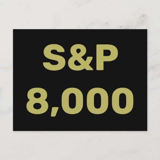 S&P 8000レベル 株式市場指標のお祝い ポストカード (正面)