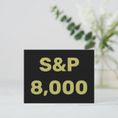 S&P 8000レベル 株式市場指標のお祝い ポストカード (スタンド正面)
