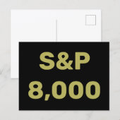 S&P 8000レベル 株式市場指標のお祝い ポストカード (正面/裏面)