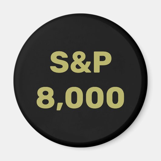 S&P 8000レベル 株式市場指標のお祝い マグネット (正面)