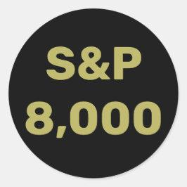S&P 8000レベル 株式市場指標のお祝い ラウンドシール