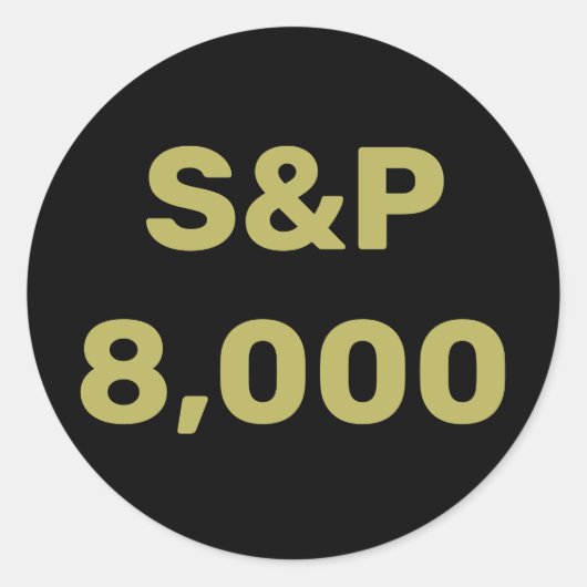 S&P 8000レベル 株式市場指標のお祝い ラウンドシール (正面)