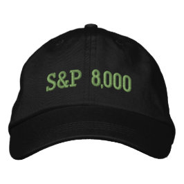 S&P 8000レベル 株式市場指標のお祝い 刺繍入りキャップ