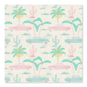 S -Palm Springs Pastel Design – Cars & Palms 壁紙 (正面)