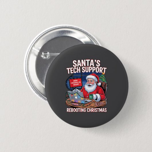 s Rebooting Santa Tech Support Team 缶バッジ (正面&裏面)