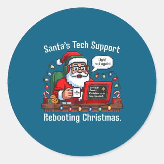 s Rebooting Tech Support Santa ラウンドシール (正面)