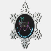 S Rozhdestvom – 電気カリブー スノーフレークピューターオーナメント (右)