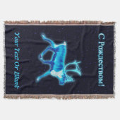 S Rozhdestvom - Blue Caribou （トナカイ） スローブランケット (正面)