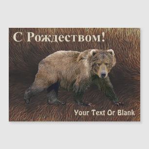 S Rozhdestvom - Kodiak Bear On Caribou Fur