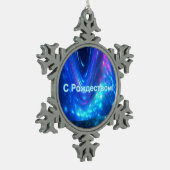 S Rozhdestvom - Qaanaaq – ノーザンライト スノーフレークピューターオーナメント (左)