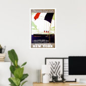 S.S.パリフランスのラインCGTヴィンテージ船広告 ポスター (ホームオフィス)