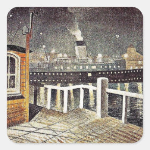 S.S.ブライトンのNewhaven、Eric Ravilious art(エリック離れ・ラヴィリア スクエアシール