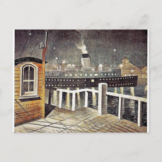 S.S.ブライトンのNewhaven、Eric Ravilious art(エリック離れ・ラヴィリア ポストカード (正面)
