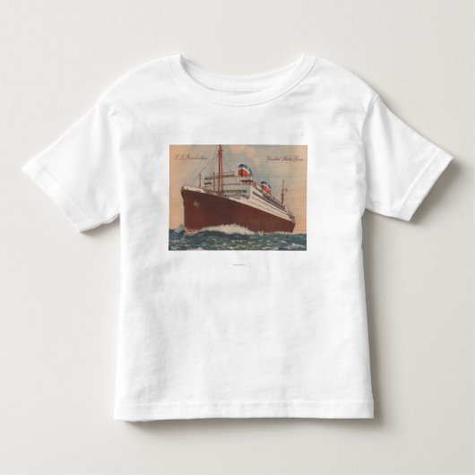 S.S.マンハッタンCunardの遊航船の眺め トドラーTシャツ (正面)