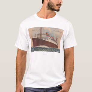 S.S.マンハッタンCunardの遊航船の眺め Tシャツ