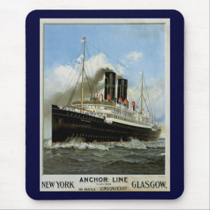 S.S. Caledonia -グラスゴーに出入するニューヨーク マウスパッド