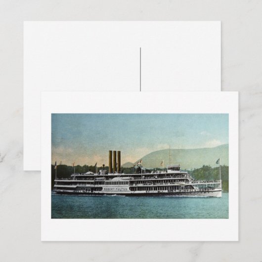 S.S. Robert Fulton - Hdson Riv er Day Line ポストカード (正面/裏面)