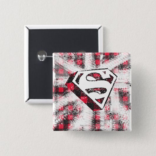 S-Shield Over Plaid 缶バッジ (正面&裏面)