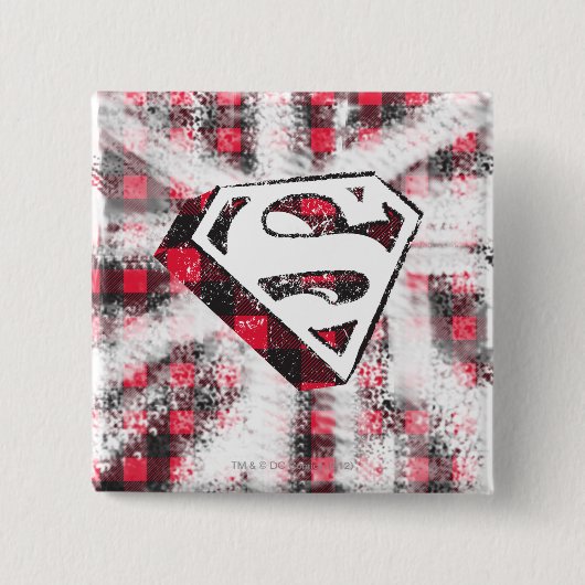 S-Shield Over Plaid 缶バッジ (正面)