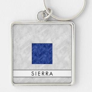 S Sierra 航海の Signalフラグ+お名前 キーホルダー