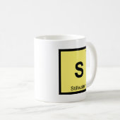 S - Stillwaterオクラホマ化学周期表 コーヒーマグカップ (正面右)