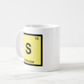 S - Stillwaterオクラホマ化学周期表 コーヒーマグカップ (正面左)