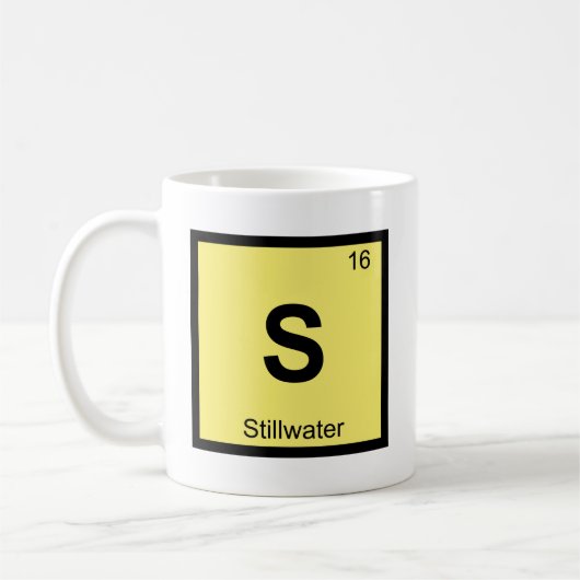 S - Stillwaterオクラホマ化学周期表 コーヒーマグカップ (左)