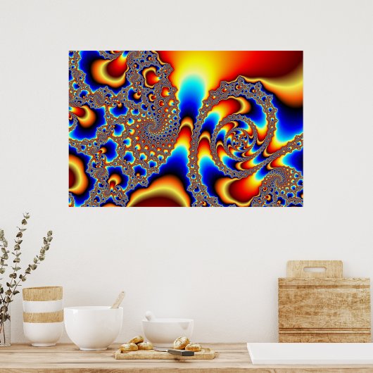 s through -スリップまたは滑ること Fractal Art ポスター (キッチン)