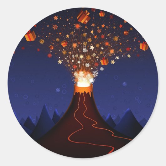 s_volcano-2560x1600 ラウンドシール (正面)