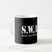 S.W.A.T. (無神論的な傾向と懐疑的) コーヒーマグカップ (正面左)