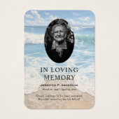 s waves転がビーチ記念祈りの言葉フォトカード (正面)