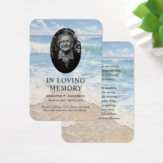 s waves転がビーチ記念祈りの言葉フォトカード