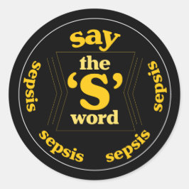 S-Wordのステッカーを言う ラウンドシール