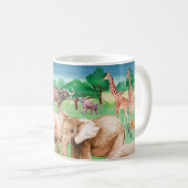 saの背景にあるアフリカの野生動物 コーヒーマグカップ (正面右)