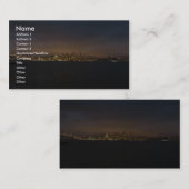 Sa上の雲の中に都市の光が照らされたスカイライン 名刺 (正面/裏面)