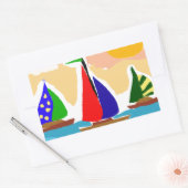 SA帆船カラフルアー初期のト 長方形シール (封筒)