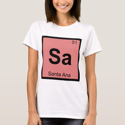 Sa - サンタアナ カリフォルニア 化学 周期表 tシャツ (正面)