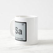 Sa - テキサス州サンアントニオ 化学周期表 コーヒーマグカップ (正面左)
