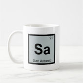 Sa - テキサス州サンアントニオ 化学周期表 コーヒーマグカップ (左)