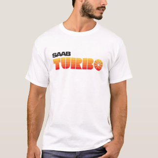 SAABターボレトロルルックバッジストライプ Tシャツ