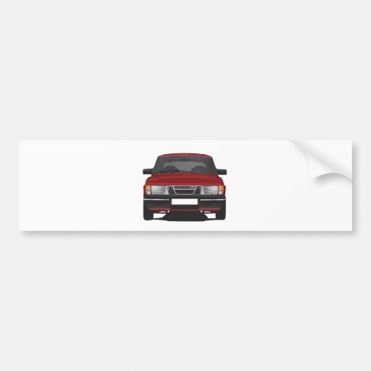 Saab 900ターボ(赤) バンパーステッカー (正面)