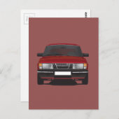 Saab 900ターボ（赤） ポストカード (正面/裏面)