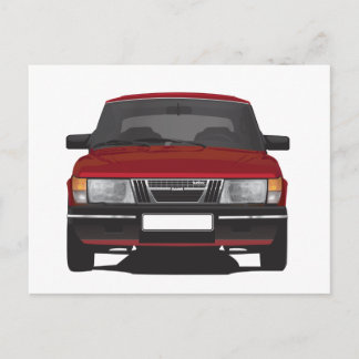 Saab 900ターボ（赤） ポストカード