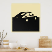 Saab 900 SPG/Aero - Black on light cream poster ポスター (キッチン)
