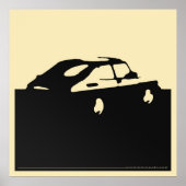 Saab 900 SPG/Aero - Black on light cream poster ポスター (正面)