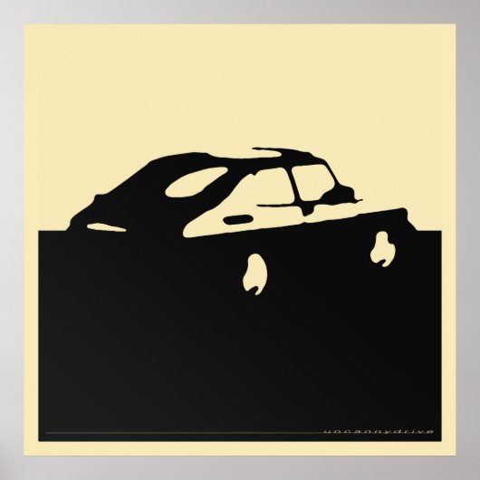 Saab 900 SPG/Aero - Black on light cream poster ポスター (正面)