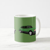 Saab 900 Turbo 16 Aero、2つの緑の灰色の画像 コーヒーマグカップ (正面右)