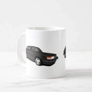 Saab 900 Turbo 16 Aero、2つの黒いイメージ コーヒーマグカップ