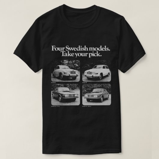 SAAB 96 SAAB 99 Tシャツ (デザイン正面)